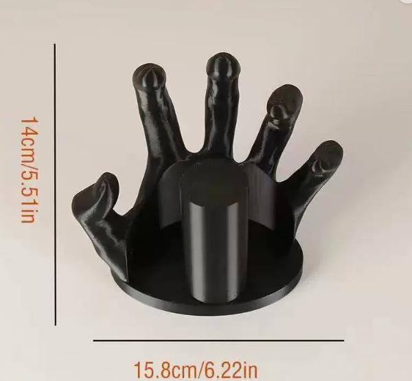 Hand Shaped Toilet Paper Holder Wall Mounted Resin Black