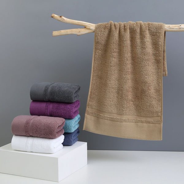 3 Piece Cotton Face Towel Set 120g 75 x 35cm Khaki Brown