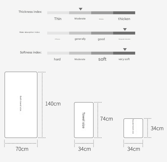 6 Piece Cotton Bath Hand Face Towel Set Beige