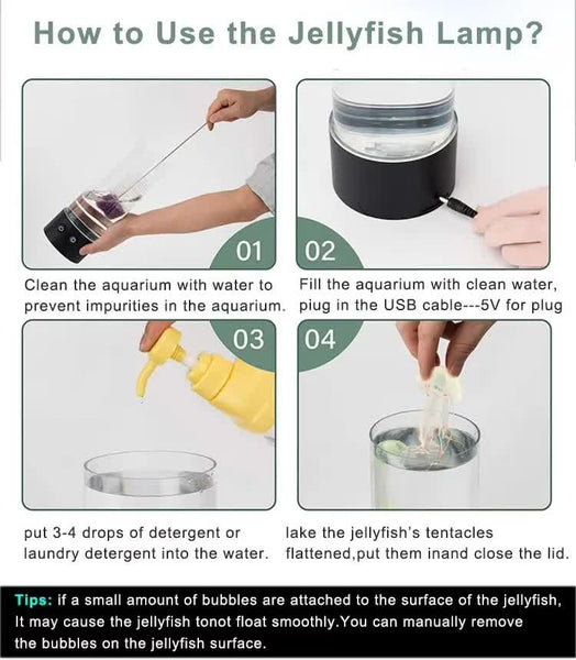 1 x LED Jellyfish Bedside Nursery Lamp Light 17 Colours 4 Modes USB Battery