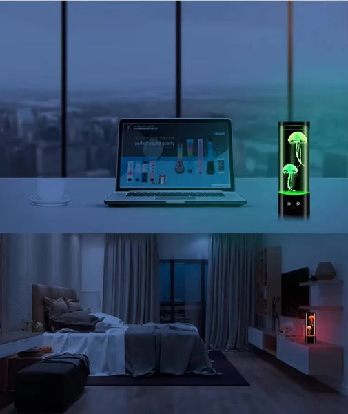 1 x LED Jellyfish Bedside Nursery Lamp Light 17 Colours 4 Modes USB Battery