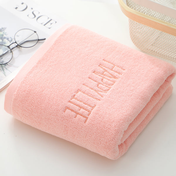 Happy Life Cotton Bath Towel 380g 140 x 70cm Pink