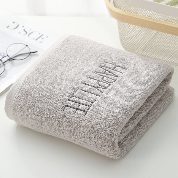 Happy Life Cotton Bath Towel 380g 140 x 70cm Light Grey