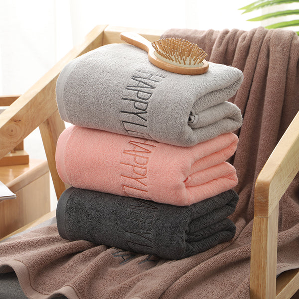 Happy Life Cotton Bath Towel 380g 140 x 70cm Dark Grey