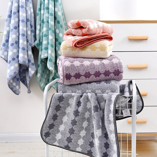 4 Pce Coral Fleece Bath Towel + 3 Hand Towel Set Grey