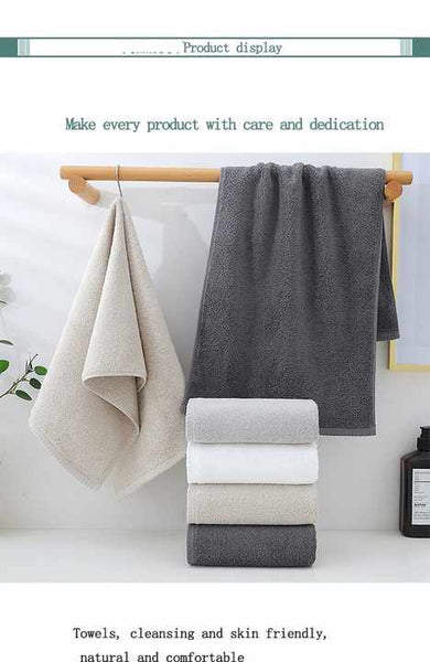 6 Piece Cotton Bath Hand Face Towel Set Light Grey
