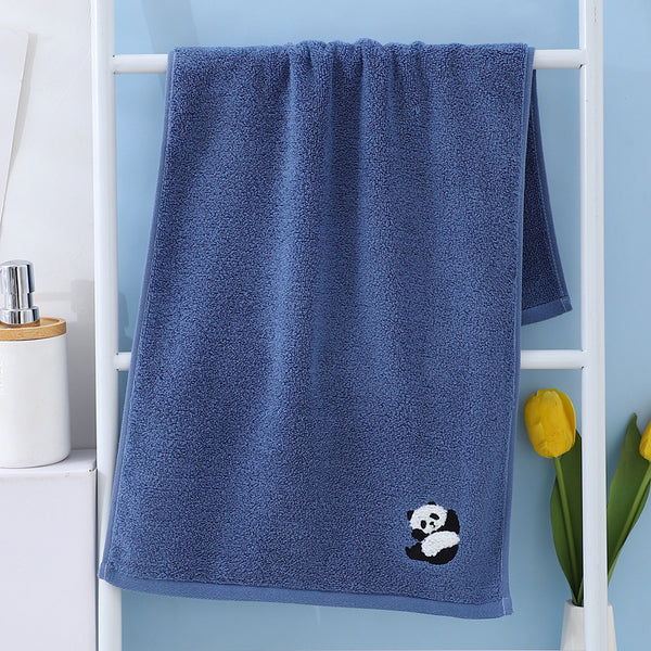 2 Piece Cute Panda Soft Cotton Hand Towel Set 75 x 34cm Blue