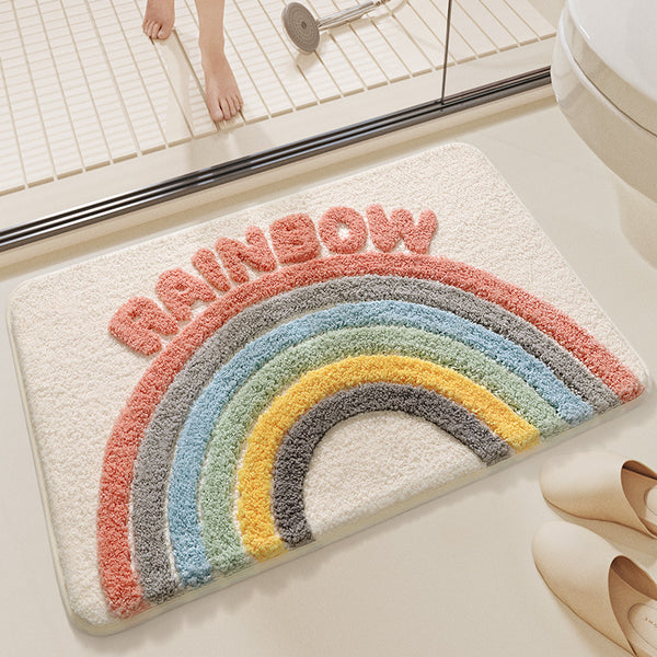 Rainbow Microfibre Non Slip Bath Mat 60 x 40cm