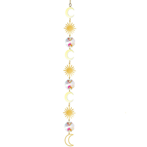 4 x Crystal Sun Catcher Suncatchers Star Moon Dream For Window 34cm