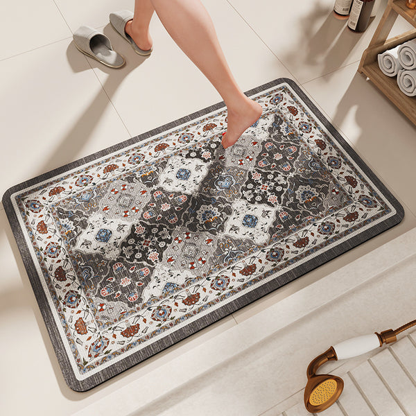 Diatomaceous Earth Diatomite Absorbent Non Slip Bath Mat 80 x 50cm Grey