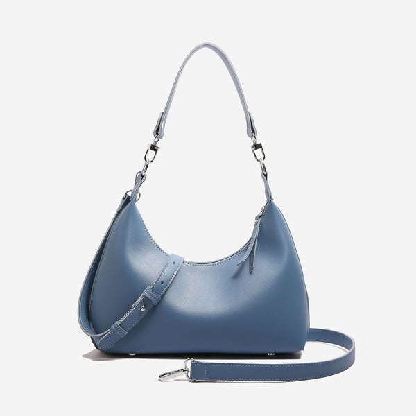 Womens PU Leather Hobo Underarm Crossbody Shoulder Bag Adjustable Strap Blue