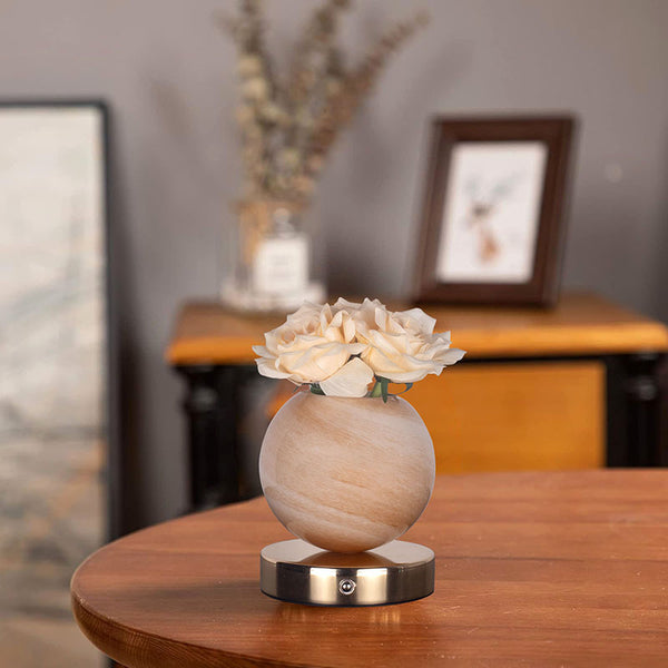 Rose Planet Sphere Ball Lamp Night Light USB 3 Colour Touch Control 21cm Champagne