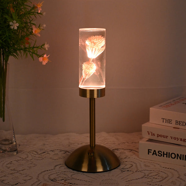 Eternal Flower LED Acrylic Table Lamp Light Color Change USB Dandelion