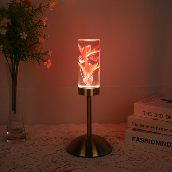 Eternal Flower LED Acrylic Table Lamp Light Color Change USB Lily