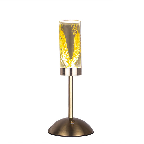 Eternal Flower LED Acrylic Table Lamp Light Color Change USB Wheat