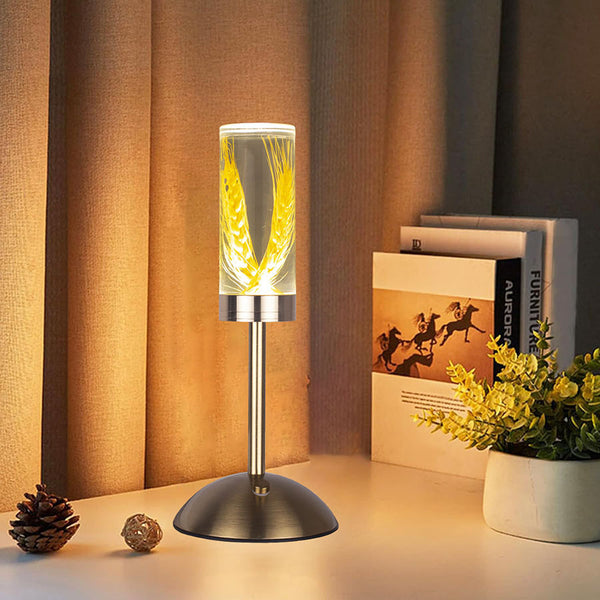Eternal Flower LED Acrylic Table Lamp Light Color Change USB Wheat