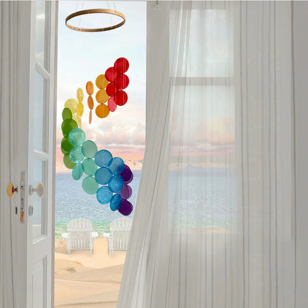 Colourful Seashell Wind Chime Windchime Dream Catcher Dreamcatcher Rainbow