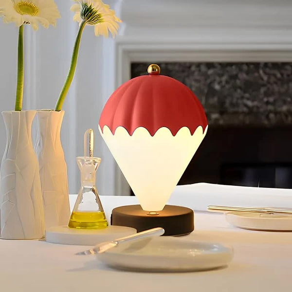 Nordic Style Hot Air Balloon LED Touch 3 Colour USB Bedside Table Lamp Light Red
