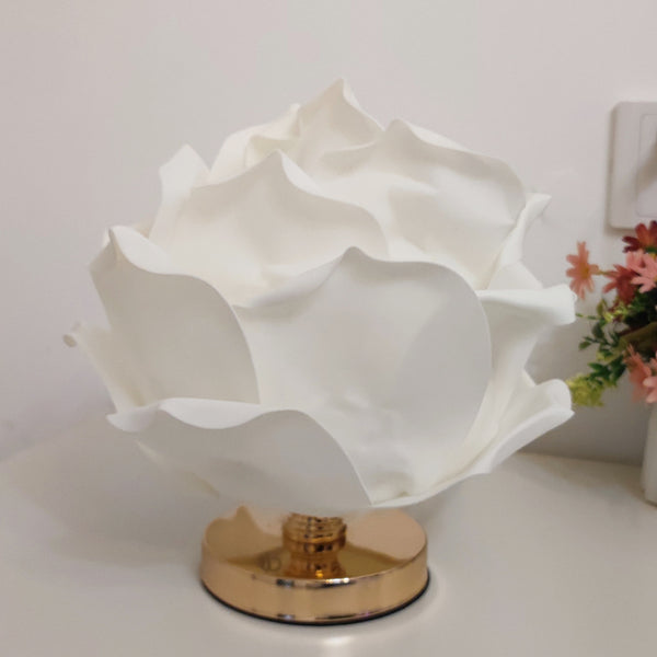 Lotus Flower Bedside Side Table Lamp Light White