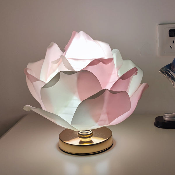 Lotus Flower Bedside Side Table Lamp Light Pink White