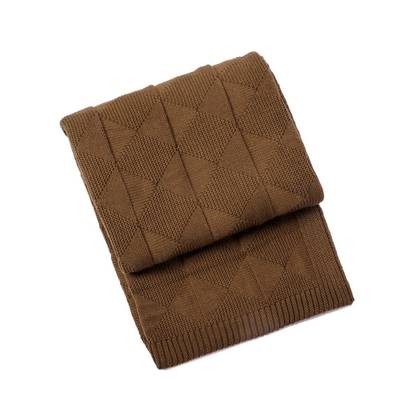 Diamond Waffle Acrylic Blanket Throw Rug 390g 80 x 100cm Brown