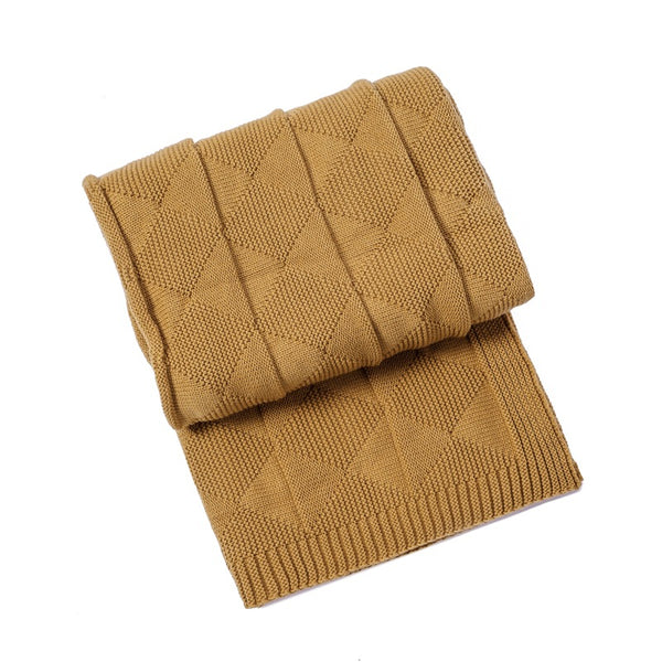 Diamond Waffle Acrylic Blanket Throw Rug 390g 80 x 100cm Khaki