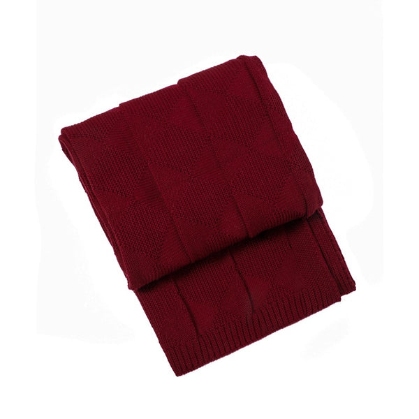 Diamond Waffle Acrylic Blanket Throw Rug 390g 80 x 100cm Burgundy