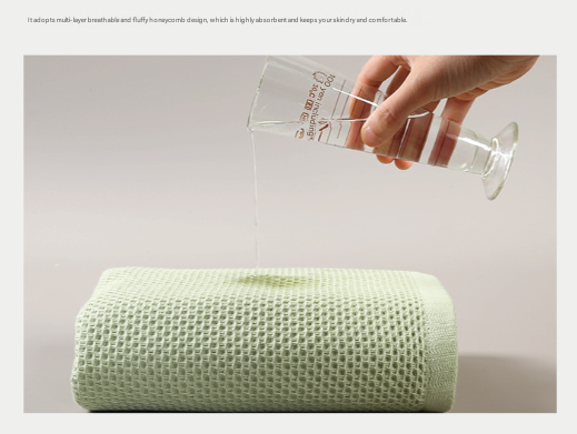 3 Piece Waffle Weave Cotton Bath Hand Towel Facecloth Washcloth Set Green