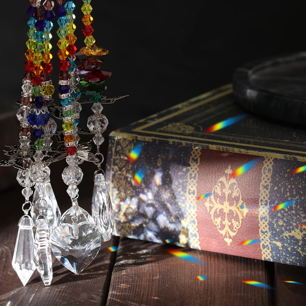 6 x Crystal Suncatcher Hanging Ornaments Butterfly Star Moon Prism Window Decor