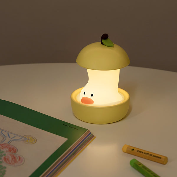 Duck Pear Silicone Nursery Bedside LED Night Light Timer 3 Light Modes USB
