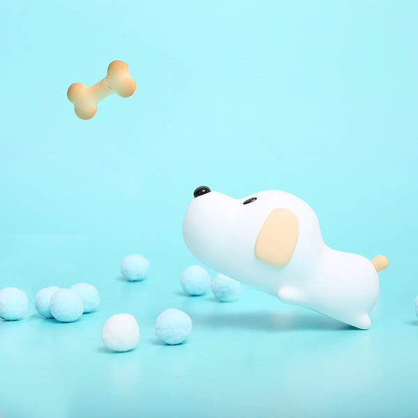 Dog Puppy Silicone Nursery Bedside LED Night Light Touch Control Rechargeable USB