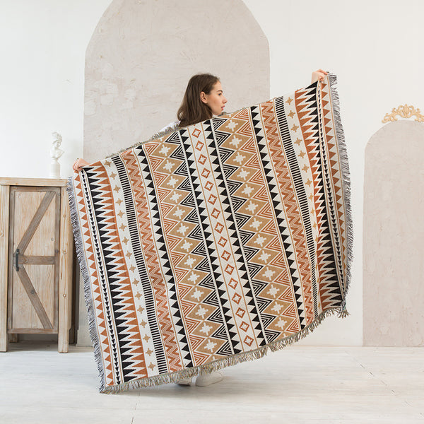 American Western Style Woven Throw Blanket Rug 130 x 180cm