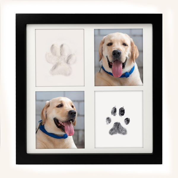 Pet Paw Print Keepsake Photo Picture Frame Kit Clay Ink Pad Dog Cat 30cm