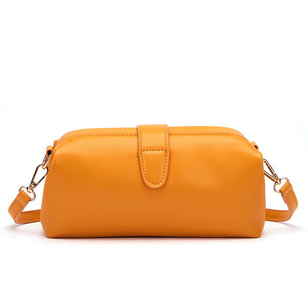 Chic Vintage Inspired PU Leather Crossbody Bag Handbag Adjustable Strap Yellow