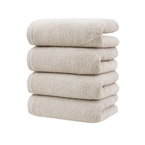 4 Pce Cotton Hand Towel Set Ultra Soft Absorbent Quick Dry Khaki