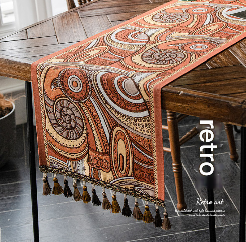 Vintage Retro Style Jacquard Table Runner Tablerunner 30cm x 180cm