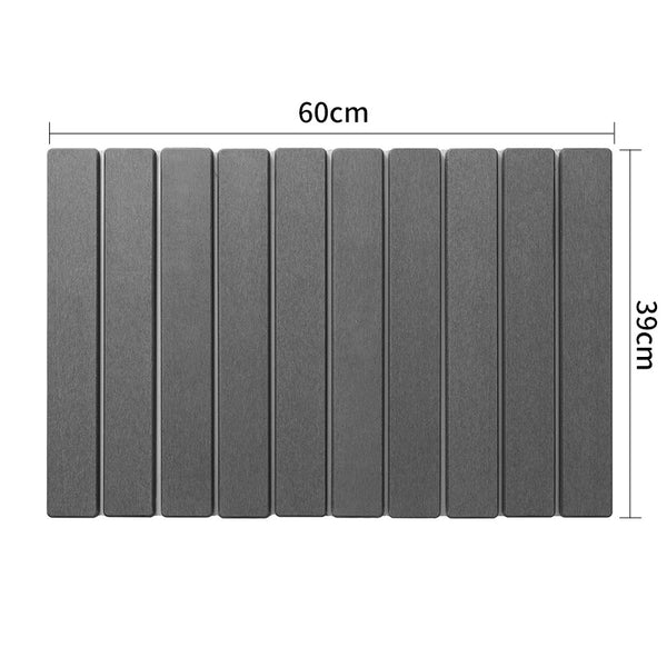 Foldable Diatomaceous Bath Mat Quick Dry Non Slip Odour Free 60 x 39cm Dark Grey