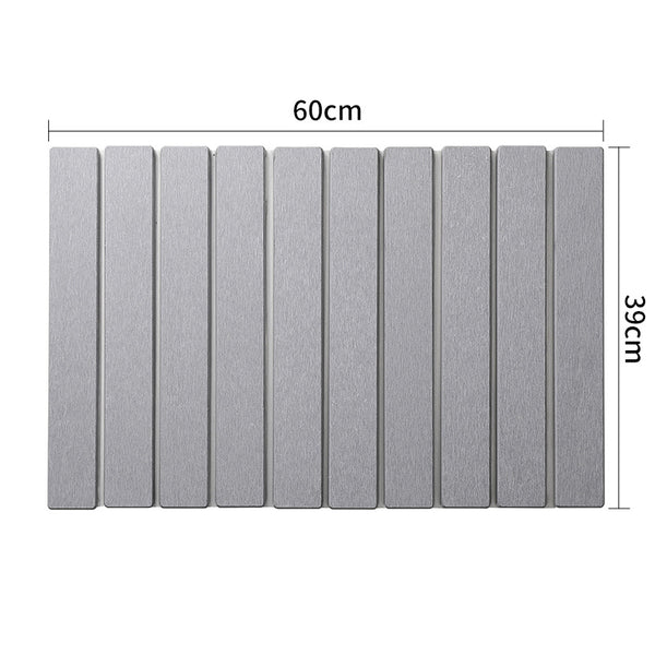 Foldable Diatomaceous Bath Mat Quick Dry Non Slip Odour Free 60 x 39cm Grey