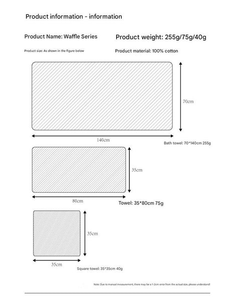 3 Pce Cotton Waffle Honeycomb Bath Hand Facecloth Flannel Towel Set Beige