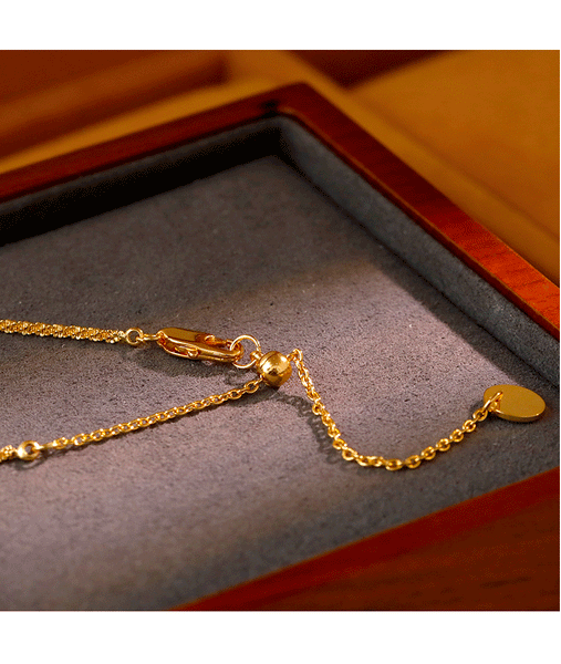 Gourd Calabash Pendant Necklace Textured Adjustable Chain Red