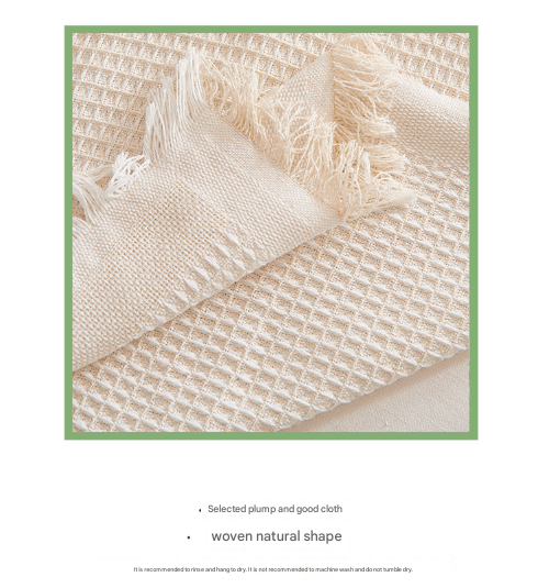 Cotton Blend Waffle Weave Blanket Throw Sofa Cover 180 x 340cm Black White