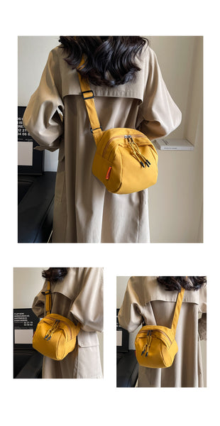 Lightweight Canvas Crossbody Shoulder Satchel Bag Adjustable Strap Yellow