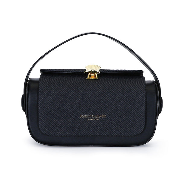 Faux PU Leather Top Handle Crossbody Shoulder Bag Handbag Black