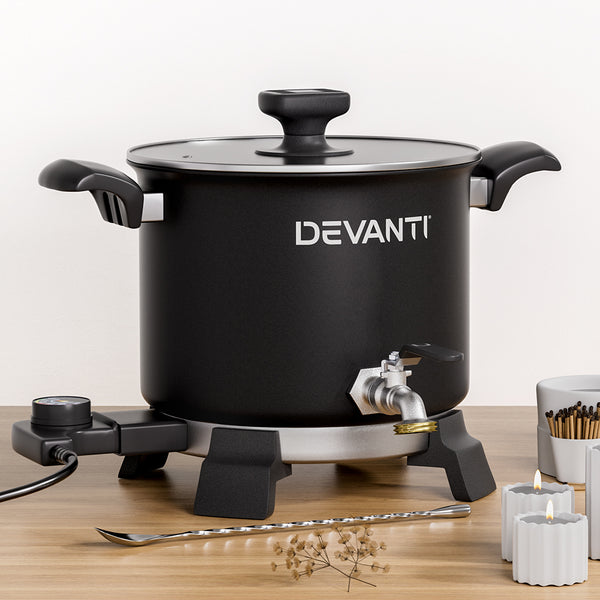 Devanti Candle Wax Melter Melting Pot Heater Quick Pour Spout 5L 1200W