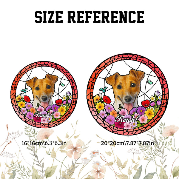 Custom Pet Portrait Stained Glass Suncatcher Personalised Pet Keepsake Memorial