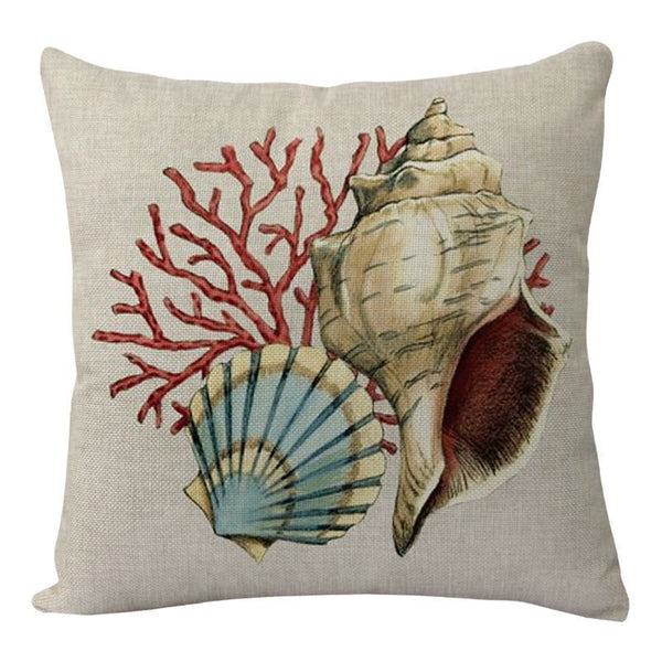 Marine Sea Animal Mermaid Theme Vintage Style Printed Cushion Covers Square 45cm