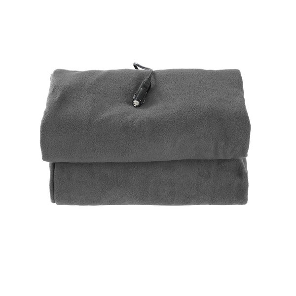 Giselle Electric Heated Throw Rug Blanket Car Truck RV Fleece 12V Grey