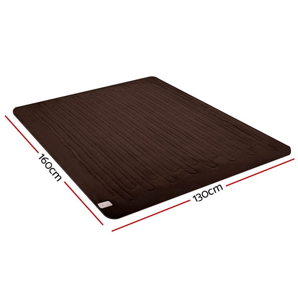 Giselle Bedding Heated Electric Throw Rug Fleece Snuggle Blanket Chocolate Brown