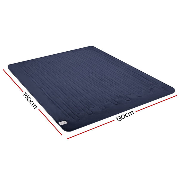 Giselle Bedding Heated Electric Throw Rug Fleece Snuggle Blanket Navy Blue