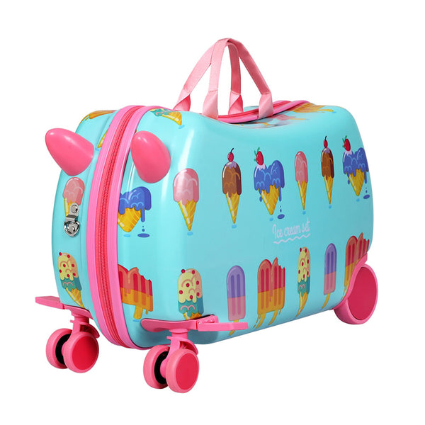 Wanderlite 17" Kids Ride On Luggage Suitcase Travel Wheels Ice Cream